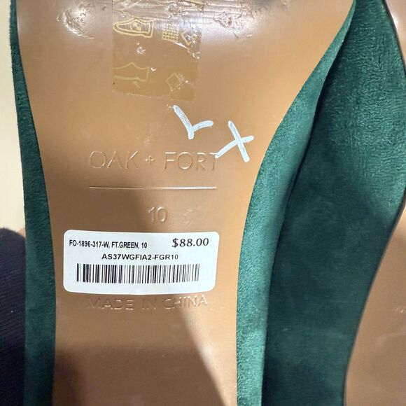 Oak + Fort Microsuede Round Toe Pump - Forest Green 10 - Picture 9 of 9